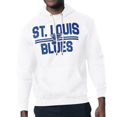 St. Louis Blues Starter Mesh Look Team Name Logo Tri-Blend Pullover Hoodie - White - NHL