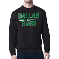 Dallas Stars Starter Mesh Look Team Name Logo Pullover Sweatshirt - Black - NHL