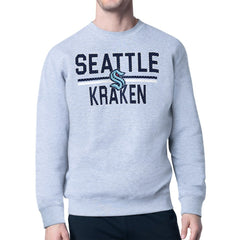 Seattle Kraken Starter Mesh Look Team Name Logo Pullover Sweatshirt - Heather Gray - NHL