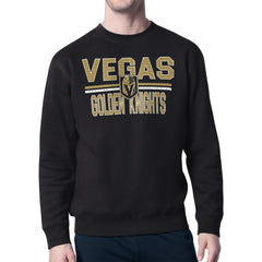 Vegas Golden Knights Starter Mesh Look Team Name Logo Pullover Sweatshirt - Black - NHL