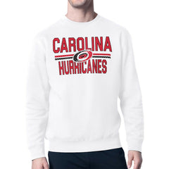 Carolina Hurricanes Starter Mesh Look Team Name Logo Pullover Sweatshirt - White - NHL