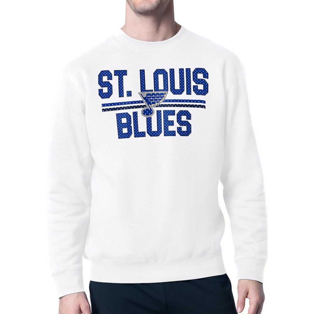 St. Louis Blues Starter Mesh Look Team Name Logo Pullover Sweatshirt - White - NHL
