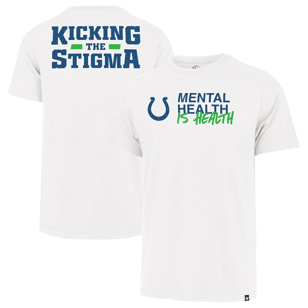 Indianapolis Colts '47 Unisex Mental Health is Health Kicking the Stigma Franklin T-Shirt White | 47 brand