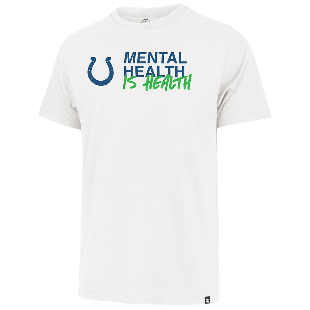 Indianapolis Colts '47 Unisex Mental Health is Health Kicking the Stigma Franklin T-Shirt White | 47 brand