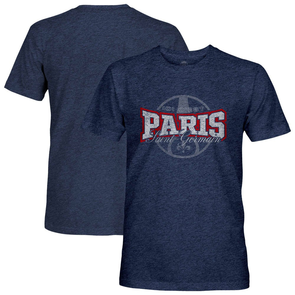 Paris Saint-Germain 1863FC Athletic Wordmark Vintage Tri-Blend T-Shirt Navy - FIFA World CUP
