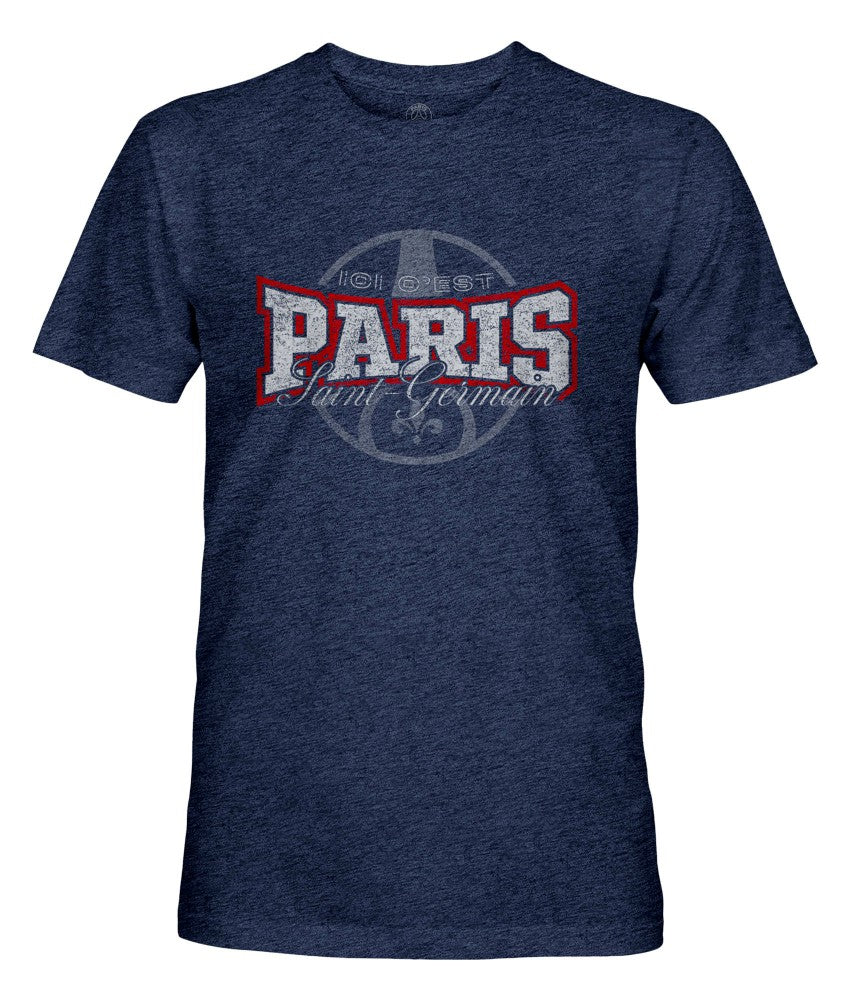 Paris Saint-Germain 1863FC Athletic Wordmark Vintage Tri-Blend T-Shirt Navy - FIFA World CUP
