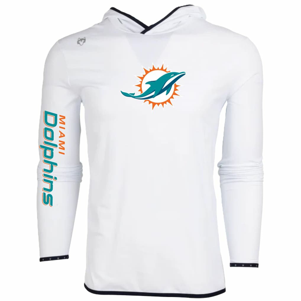 Miami Dolphins Greyson Clothiers Colorado Long Sleeve Hoodie T-Shirt White | NFL