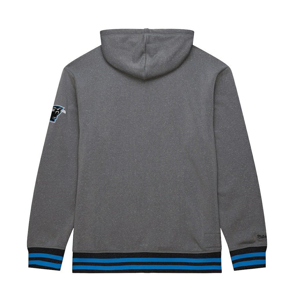 Carolina Panthers Vintage Logo Snow Washed Fleece Pullover Hoodie Heather Gray | Mitchell & Ness