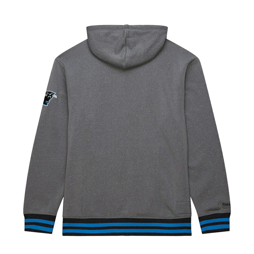 Carolina Panthers Vintage Logo Snow Washed Fleece Pullover Hoodie Heather Gray | Mitchell & Ness