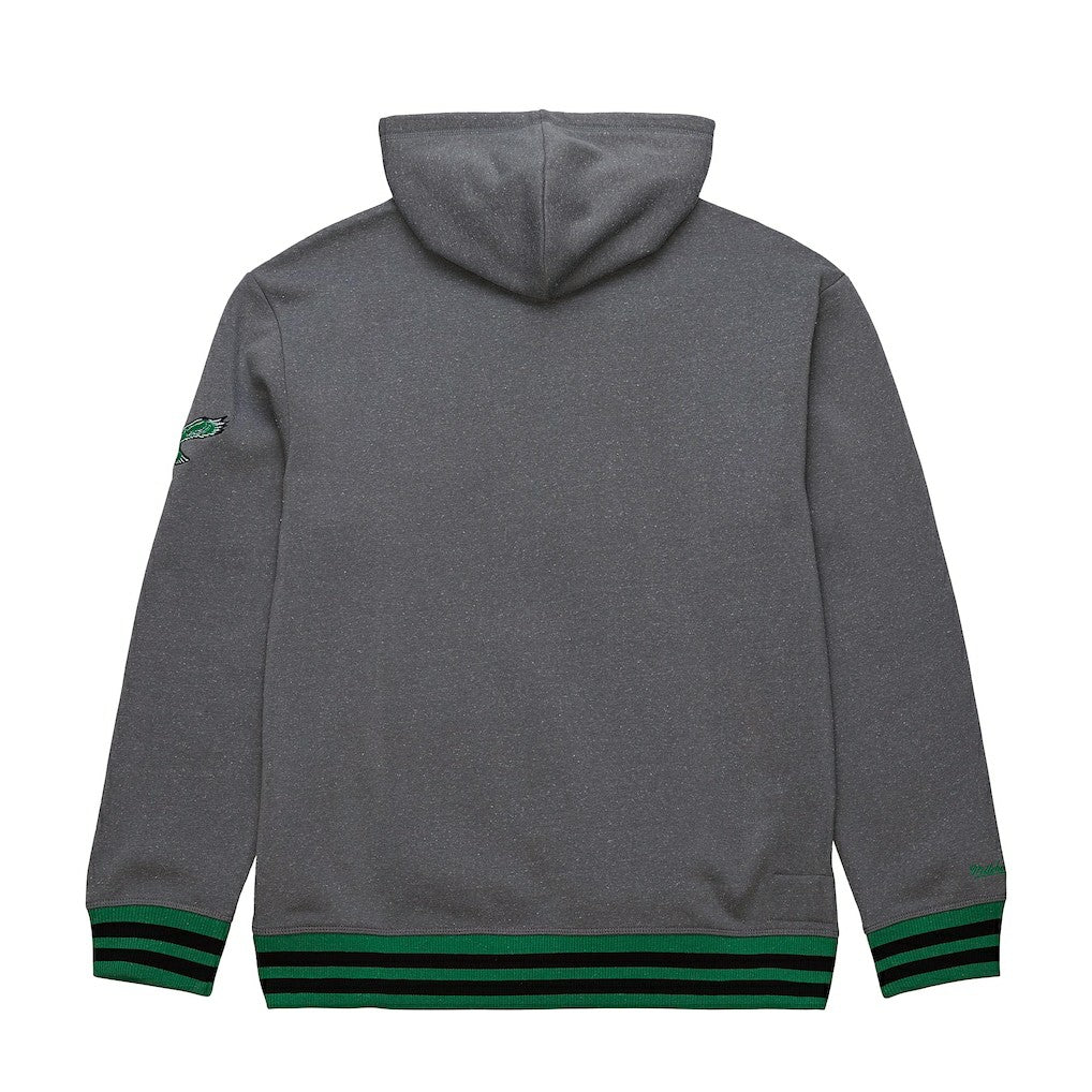 Philadelphia Eagles Vintage Logo Snow Washed Fleece Pullover Hoodie Heather Gray | Mitchell & Ness