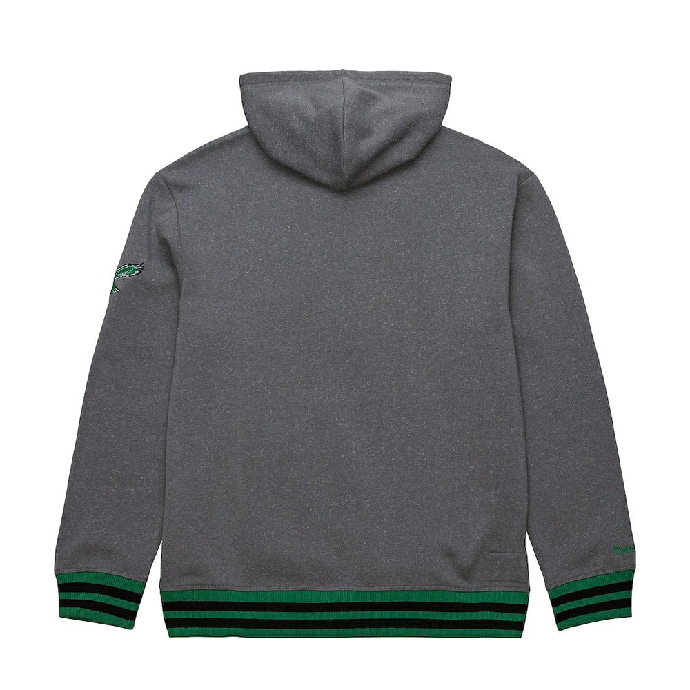 Philadelphia Eagles Vintage Logo Snow Washed Fleece Pullover Hoodie Heather Gray | Mitchell & Ness