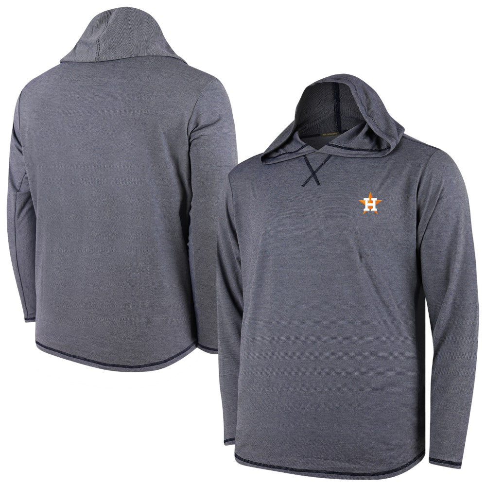 Houston Astros Butter Stripe Tri-Blend Long Sleeve Hoodie T-Shirt - Navy Hoodies - MLB