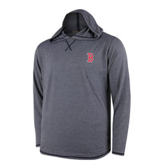 Boston Red Sox Butter Stripe Tri-Blend Long Sleeve Hoodie T-Shirt - Navy Hoodies - MLB