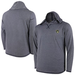 Milwaukee Brewers Butter Stripe Tri-Blend Long Sleeve Hoodie T-Shirt - Navy Hoodies - MLB