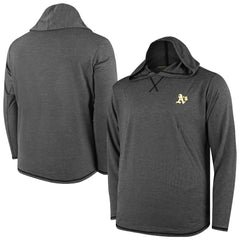 Athletics Butter Stripe Tri-Blend Long Sleeve Hoodie T-Shirt - Black Hoodies - MLB
