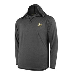 Athletics Butter Stripe Tri-Blend Long Sleeve Hoodie T-Shirt - Black Hoodies - MLB