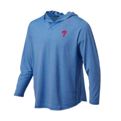Philadelphia Phillies Butter Stripe Tri-Blend Long Sleeve Hoodie T-Shirt - Royal Hoodies - MLB