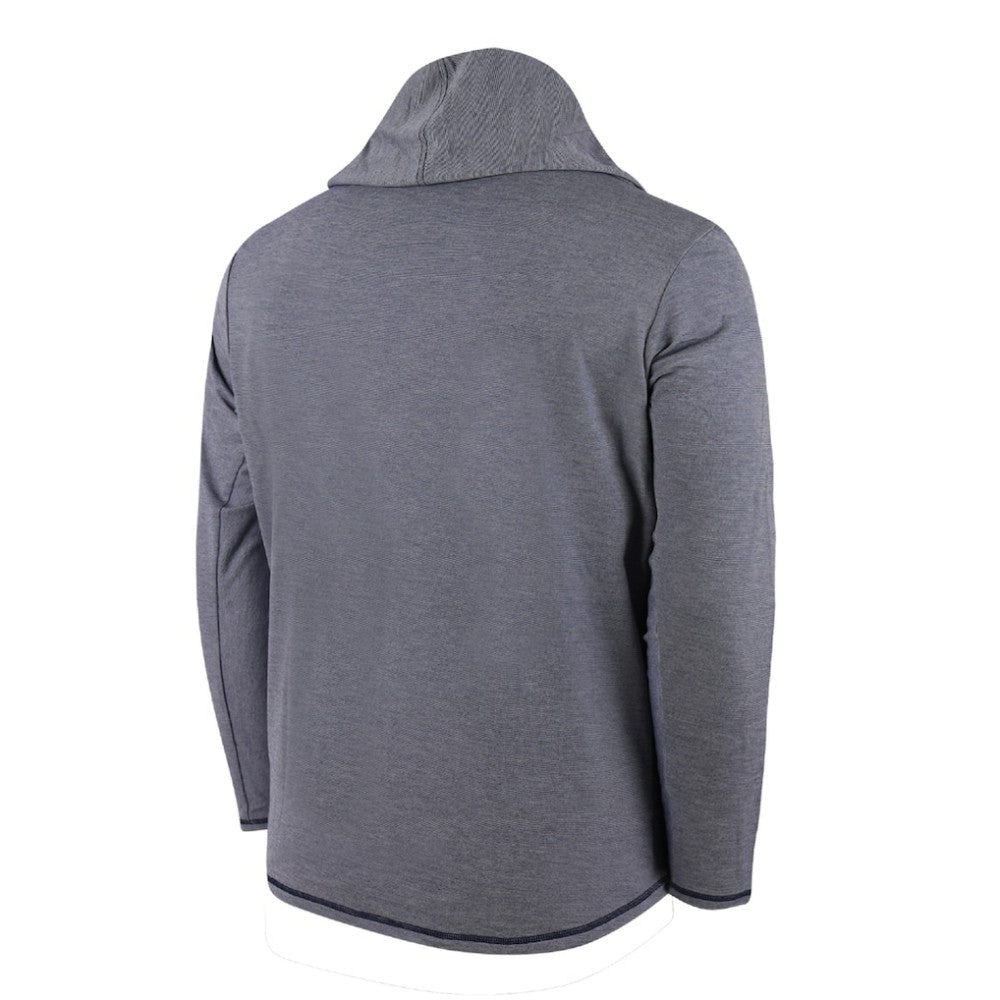 Seattle Mariners Butter Stripe Tri-Blend Long Sleeve Hoodie T-Shirt - Navy Hoodies - MLB