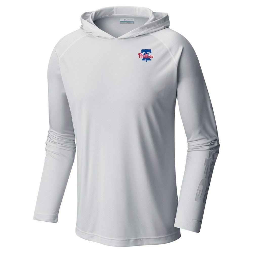 Philadelphia Phillies Columbia Omni-Wick Terminal Tackle Raglan Long Sleeve Hoodie T-Shirt - MLB