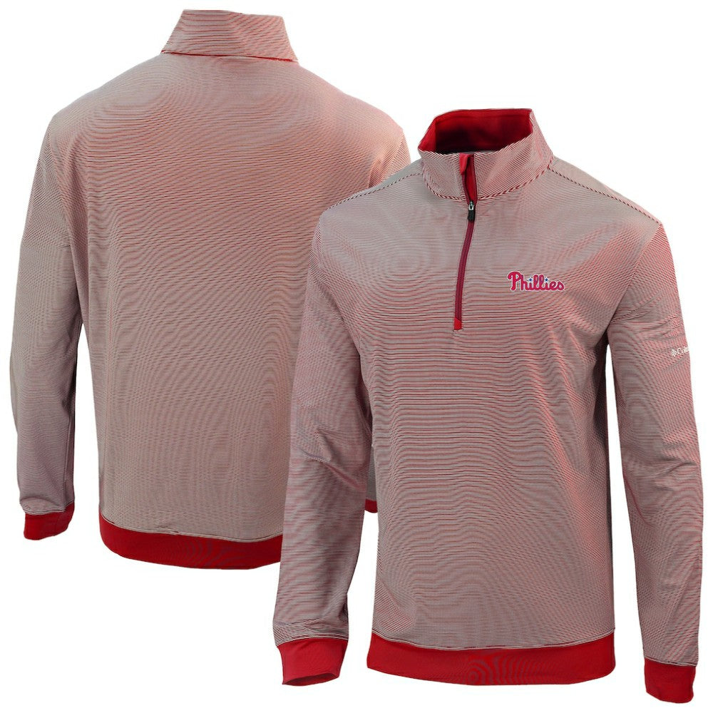 Philadelphia Phillies Columbia Omni-Wick Even Lie Quarter-Zip Pullover Top - MLB