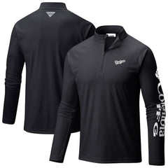 Los Angeles Dodgers Columbia Terminal Tackle Raglan Omni-Shade Quarter-Zip Pullover Top - MLB
