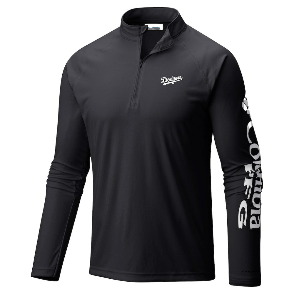 Los Angeles Dodgers Columbia Terminal Tackle Raglan Omni-Shade Quarter-Zip Pullover Top - MLB