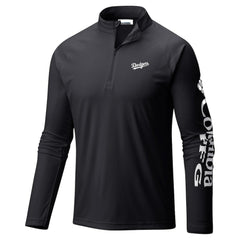 Los Angeles Dodgers Columbia Terminal Tackle Raglan Omni-Shade Quarter-Zip Pullover Top - MLB