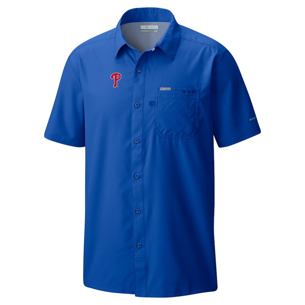 Philadelphia Phillies Columbia Slack Tide Omni-Wick Button-Up Camp Shirt - MLB