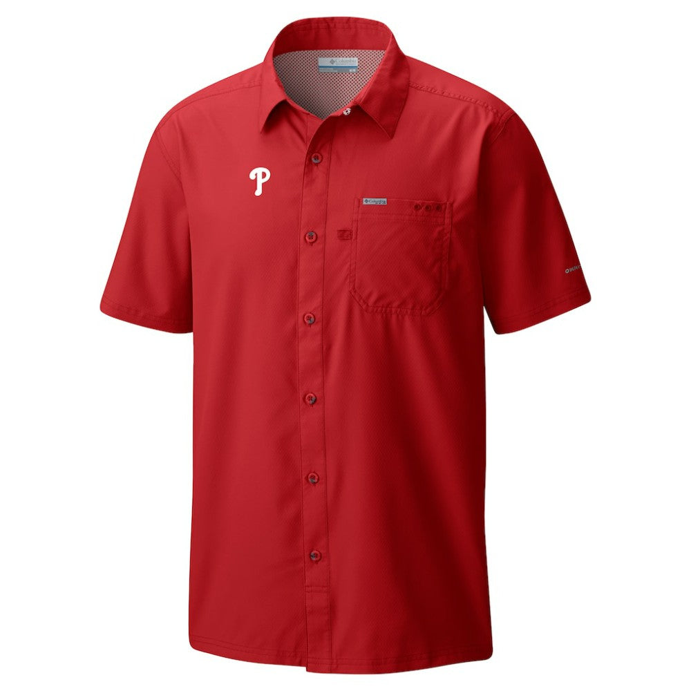 Philadelphia Phillies Columbia Slack Tide Omni-Wick Button-Up Camp Shirt - MLB