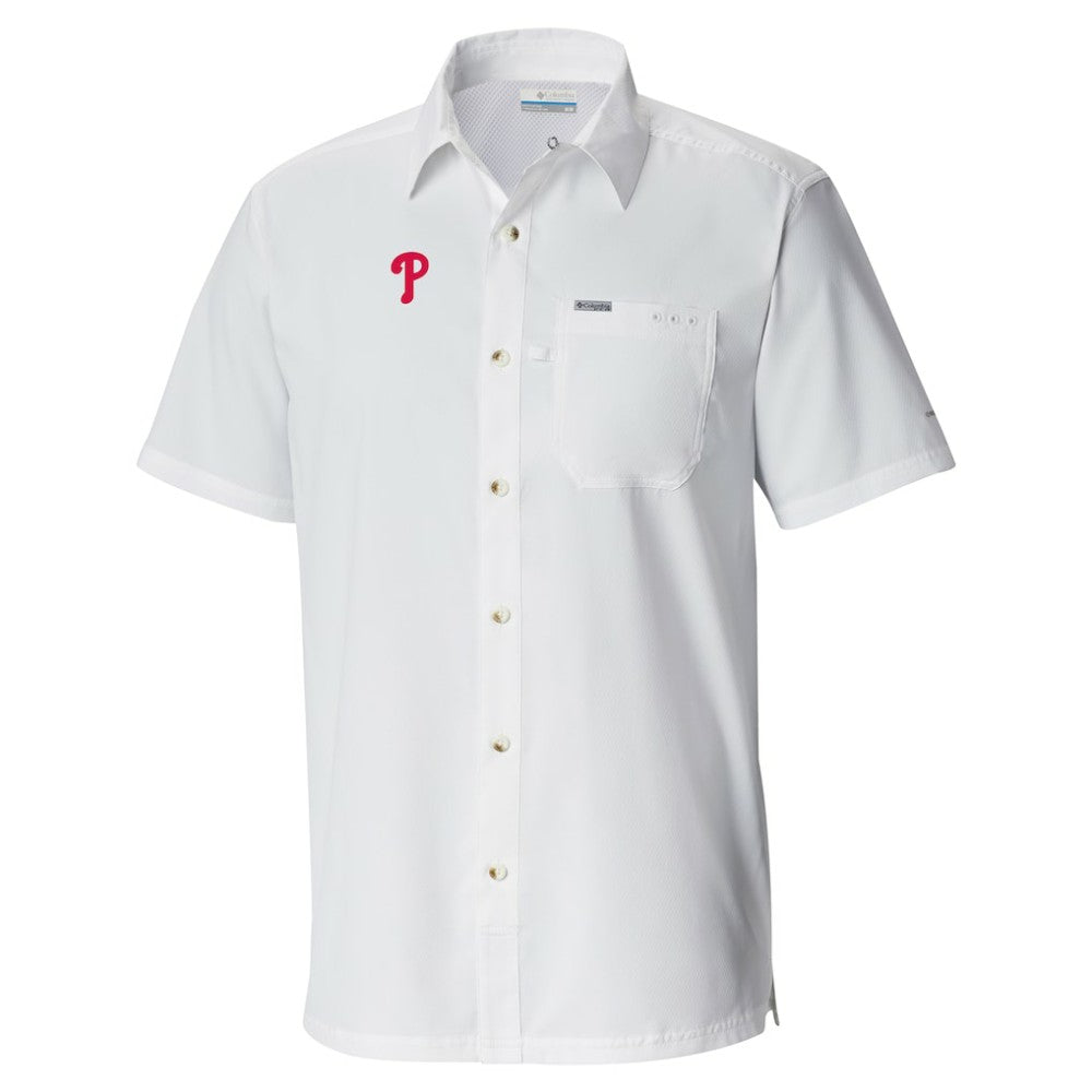 Philadelphia Phillies Columbia Slack Tide Omni-Wick Button-Up Camp Shirt - MLB