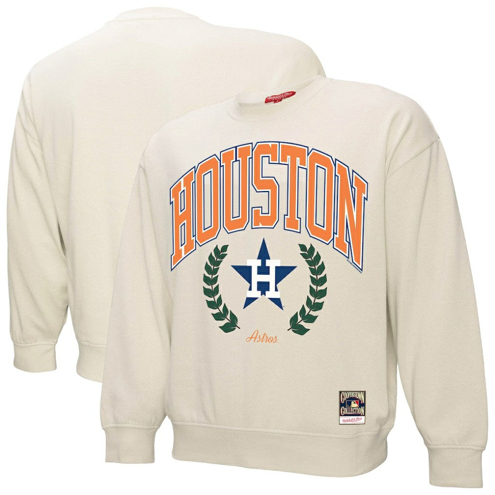Houston Astros Mitchell & Ness Women's Cooperstown Collection Laurel Crew Pullover Sweatshirt - MLB