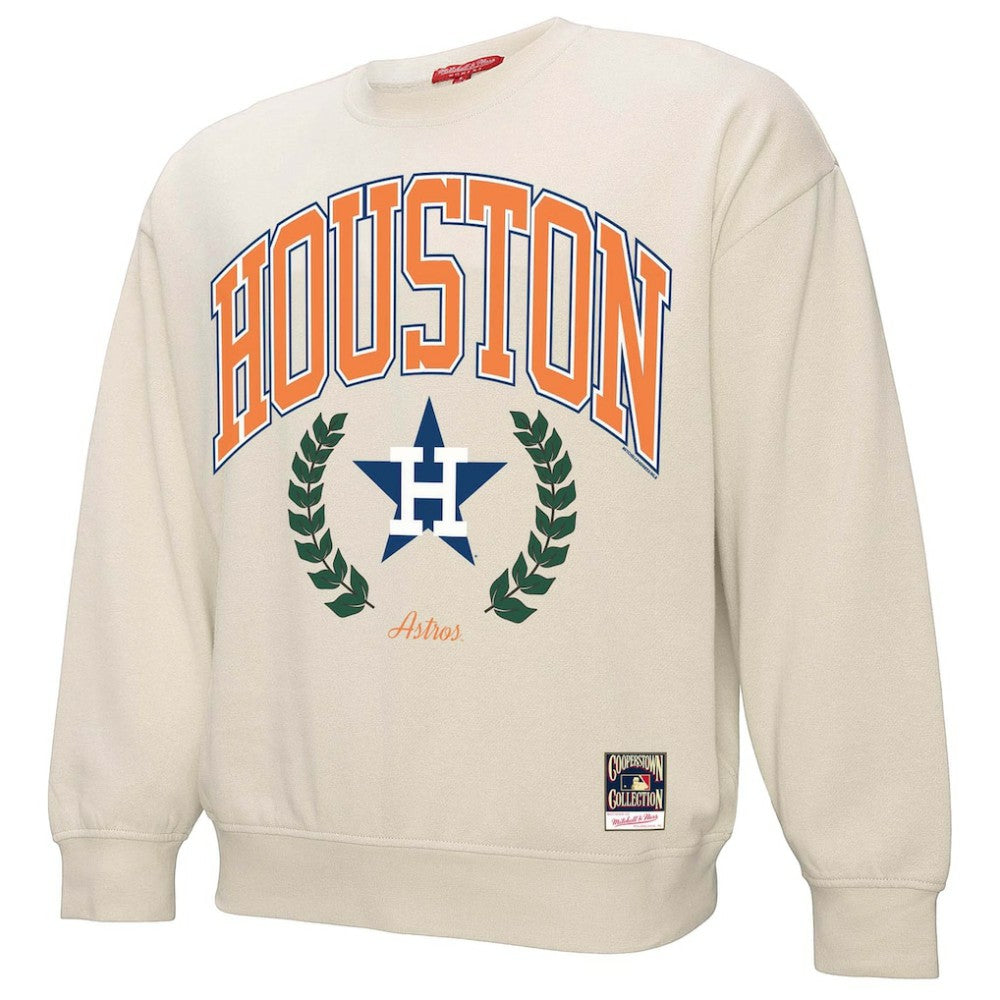 Houston Astros Mitchell & Ness Women's Cooperstown Collection Laurel Crew Pullover Sweatshirt - MLB