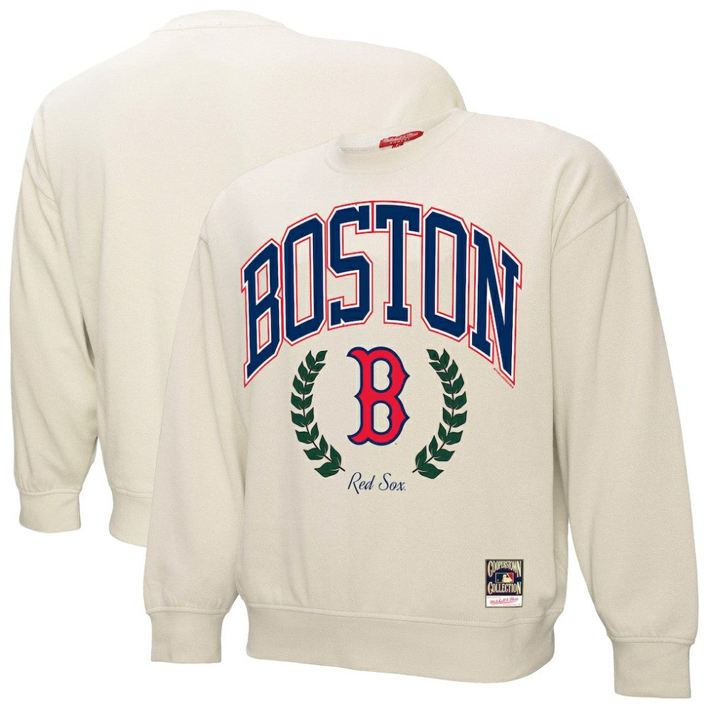 Boston Red Sox Mitchell & Ness Women's Cooperstown Collection Laurel Pullover Sweatshirt - MLB