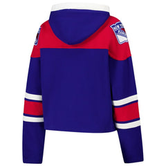 New York Rangers '47 Women's Cropped Superior Lacer Pullover Hoodie - Blue - NHL