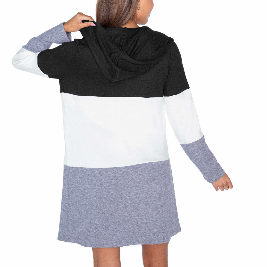 Houston Texans Gameday Couture Women's Tri-Blend Color Block Lightweight Cardigan Hoodie Black | NFL