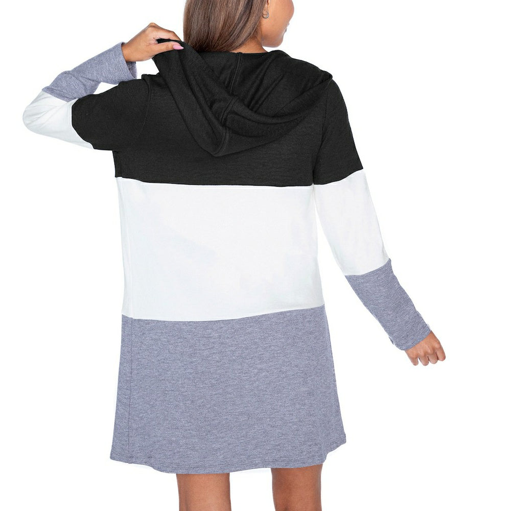 Minnesota Vikings Gameday Couture Women's Tri-Blend Color Block Lightweight Cardigan Hoodie Black | NFL