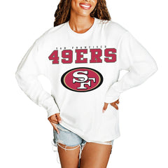 San Francisco 49ers Gameday Couture Women's Big Goals Oversized Long Sleeve T-Shirt White | NFL