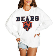 Chicago Bears Gameday Couture Women's Big Goals Oversized Long Sleeve T-Shirt White | NFL