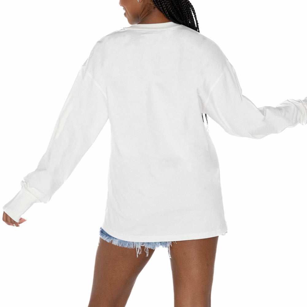 Seattle Seahawks Gameday Couture Women's Time Out Oversized Long Sleeve T-Shirt White | NFL