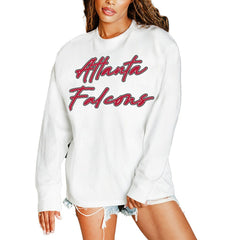 Atlanta Falcons Gameday Couture Women's Classic Comeback Oversized Long Sleeve T-Shirt White | NFL
