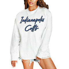 Indianapolis Colts Gameday Couture Women's Classic Comeback Oversized Long Sleeve T-Shirt White | NFL