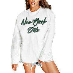 New York Jets Gameday Couture Women's Classic Comeback Oversized Long Sleeve T-Shirt White | NFL