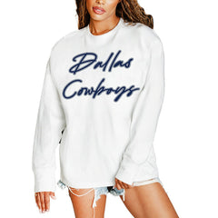 Dallas Cowboys Gameday Couture Women's Classic Comeback Oversized Long Sleeve T-Shirt White | NFL