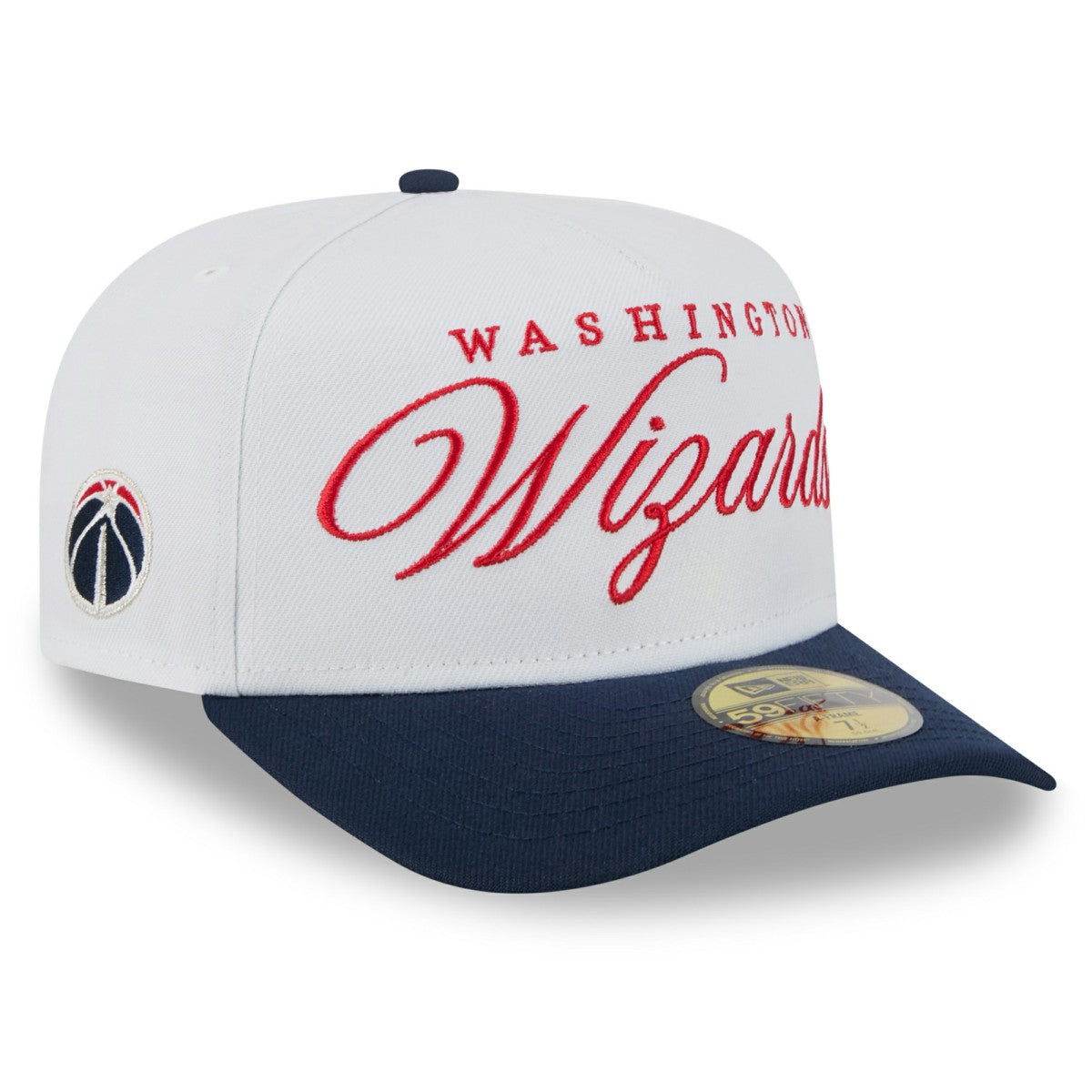 Washington Wizards 2025 NBA Draft A-Frame 59FIFTY Fitted Hat White/Navy - NBA