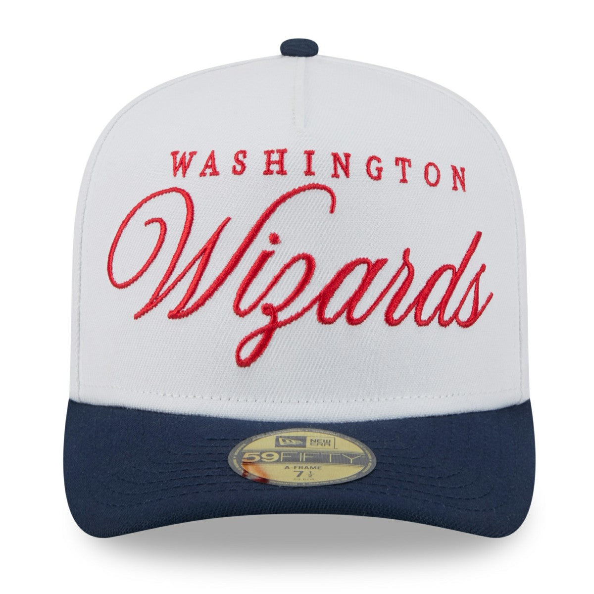 Washington Wizards 2025 NBA Draft A-Frame 59FIFTY Fitted Hat White/Navy - NBA
