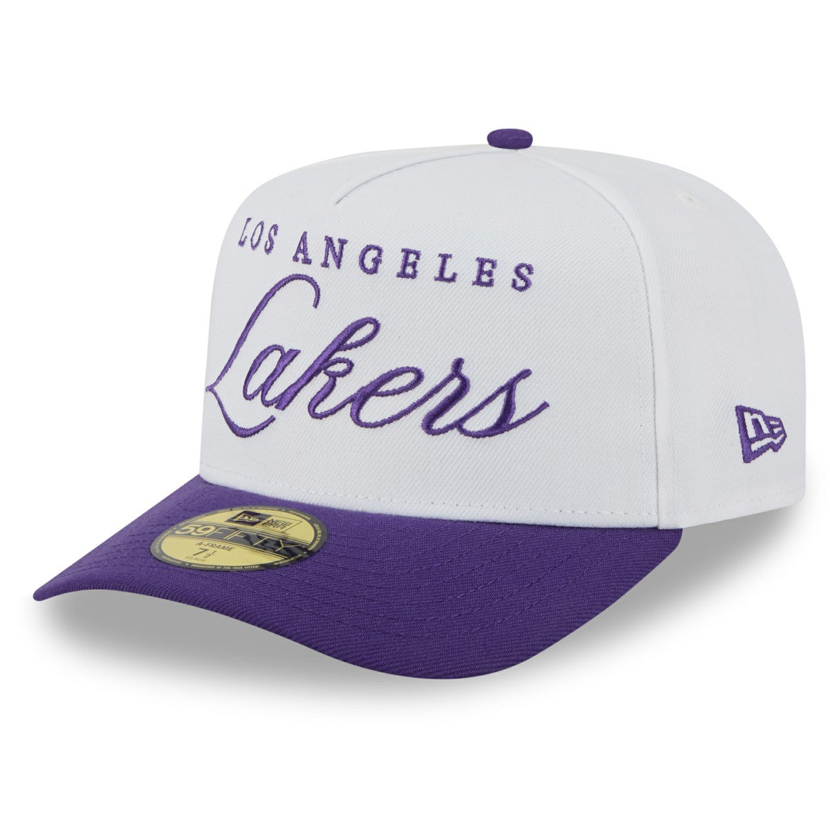 Los Angeles Lakers 2025 NBA Draft A-Frame 59FIFTY Fitted Hat White/Purple - NBA