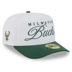 Milwaukee Bucks 2025 NBA Draft A-Frame 59FIFTY Fitted Hat White/Hunter Green - NBA
