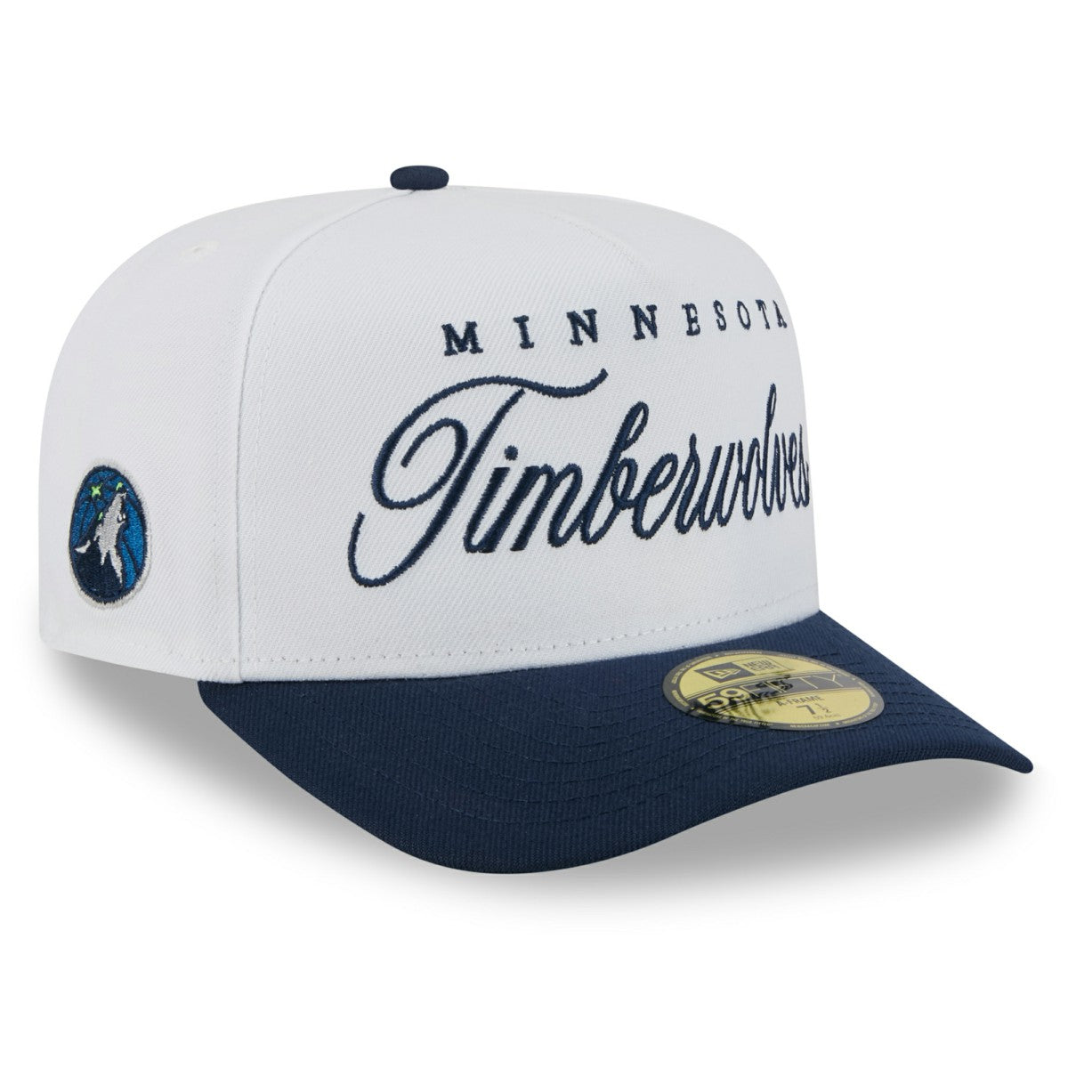 Minnesota Timberwolves 2025 NBA Draft A-Frame 59FIFTY Fitted Hat White/Navy - NBA