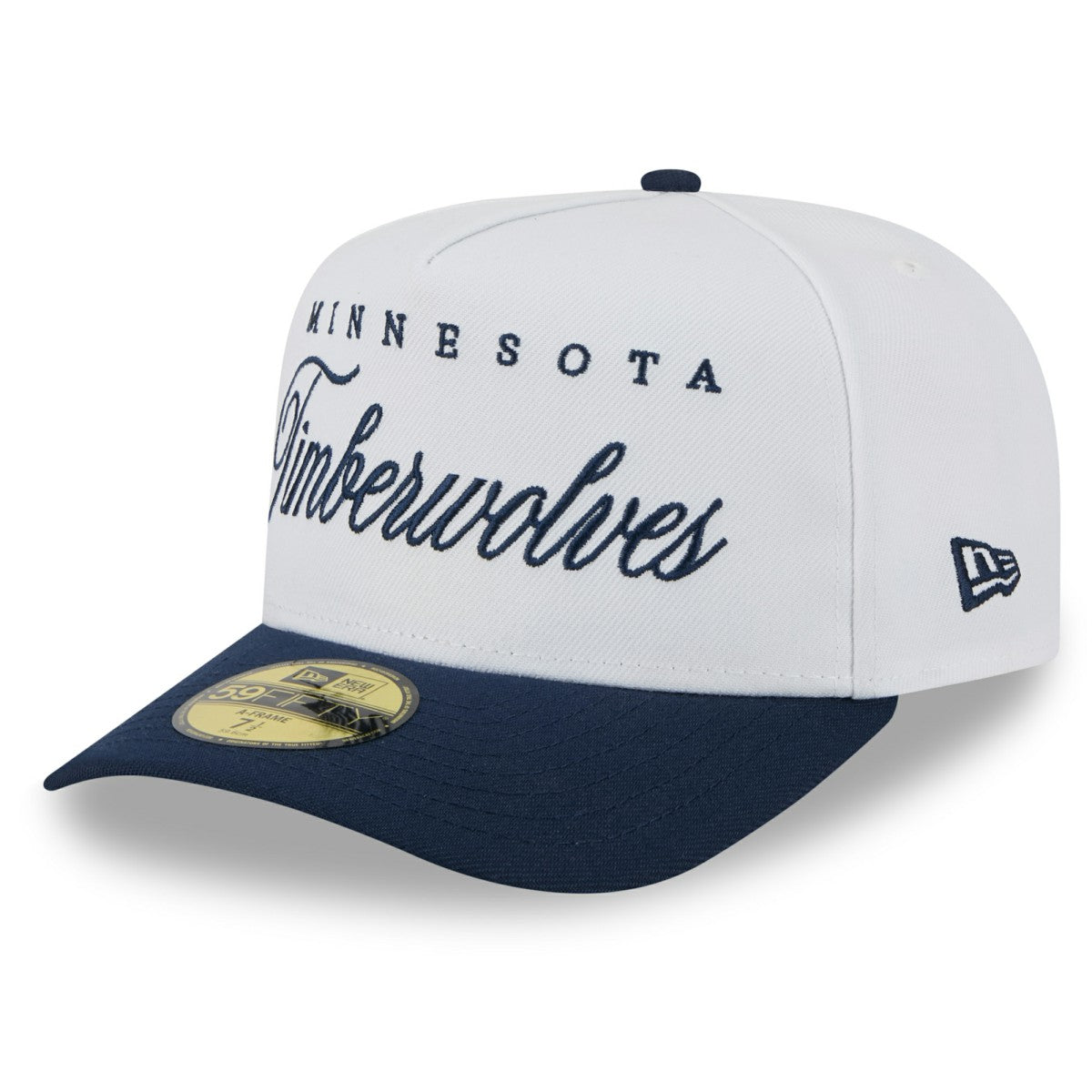 Minnesota Timberwolves 2025 NBA Draft A-Frame 59FIFTY Fitted Hat White/Navy - NBA