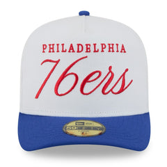 Philadelphia 76ers 2025 NBA Draft A-Frame 59FIFTY Fitted Hat White/Royal - NBA